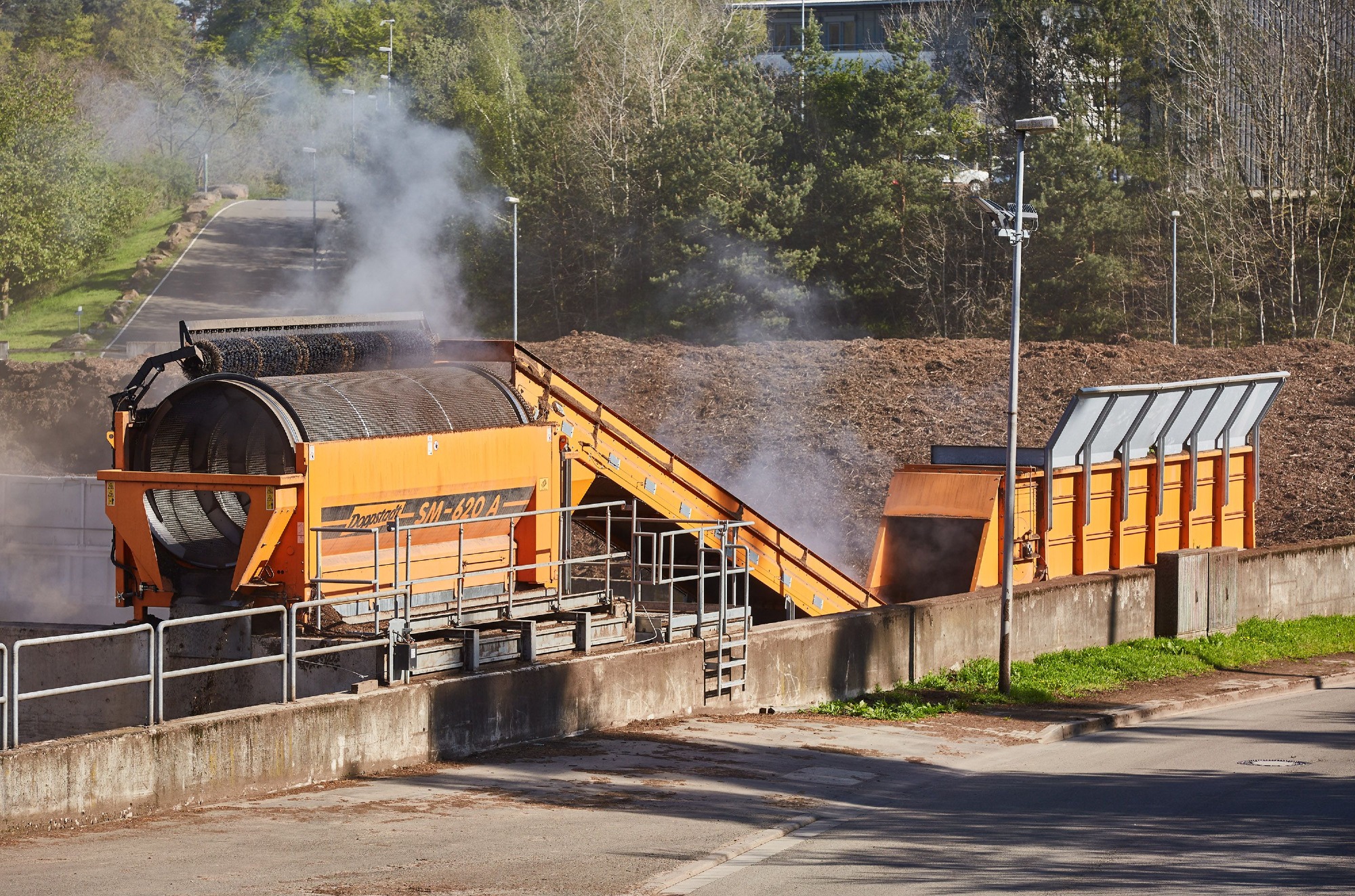 Dampfende ZAK Kompostierungsanlage mit rotierender Trommel